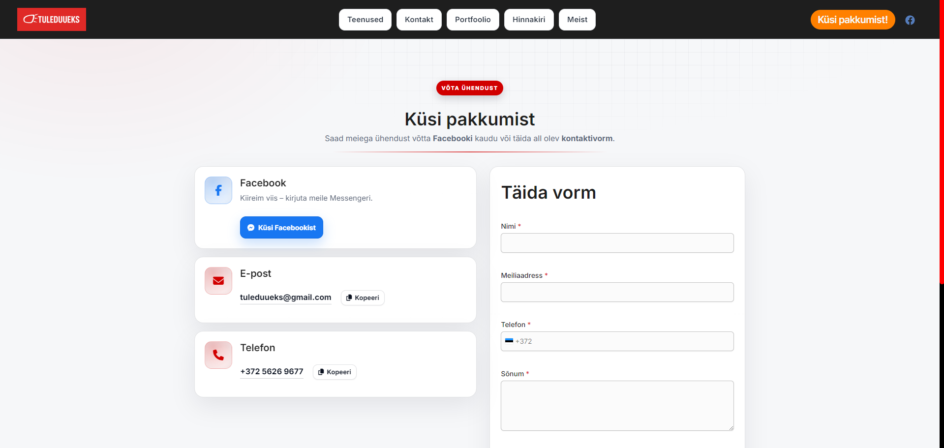 Tuleduueks – Küsi pakkumist