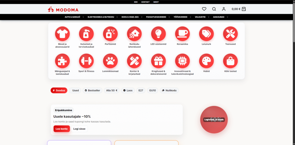 Modoma - e-pood – Avaleht