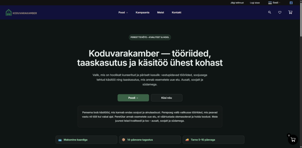 Koduvarakamber – e-pood – Avaleht