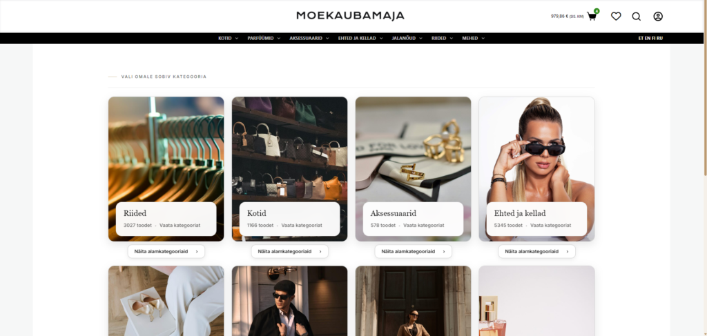 Moekaubamaja e-pood – Poe leht